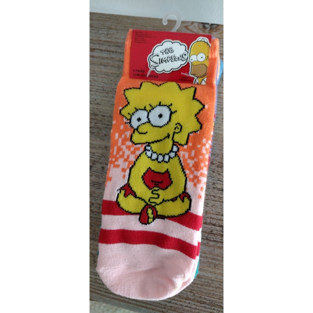 The Simpsons Low Cut 5 Pair Multi-Pack Socks Women's One Size Fits Most 🆕